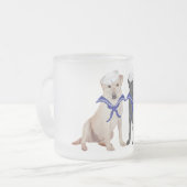 2つのラブラドール検索 フロストグラスマグカップ (正面左)