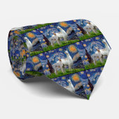 2つのラマで星空の夜 ネクタイ (ロール)