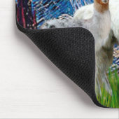 2つのラマで星空の夜 マウスパッド (コーナー)