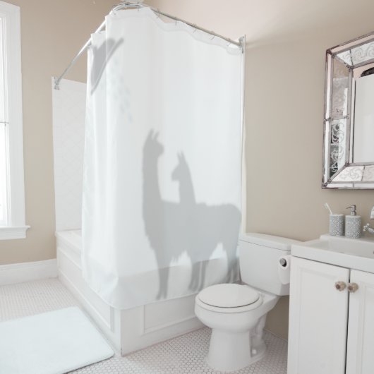 2つのラマスシャドウシルエットシャドウバディ シャワーカーテン (インサイチュ)