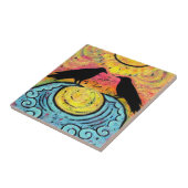 2つのラヴェンス座って波に反射セラミックタイル タイル (側面)