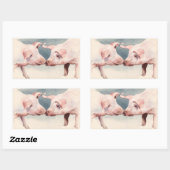 2つのリトルピギーズ2012 長方形シール (シート)