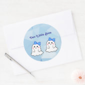 2つのリトルボスツインハロウィーンテーマ ラウンドシール (封筒)