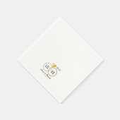2つのリングフェイクを持つ金ゴールド結婚ハート。 スタンダードカクテルナプキン (角)