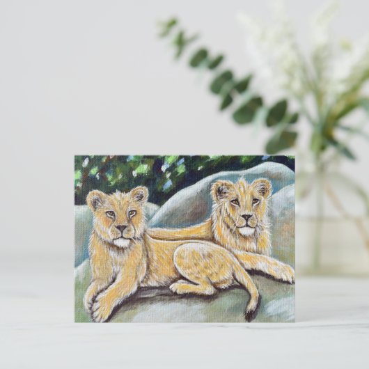 2つのリーガルライオンズ絵画ズ ポストカード (スタンド正面)