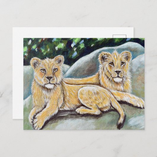 2つのリーガルライオンズ絵画ズ ポストカード (正面/裏面)