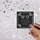 2つのルームスゲイ結婚タキシードのディナーカクテル スタンダードカクテルナプキン