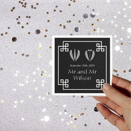 2つのルームスゲイ結婚タキシードのディナーカクテル スタンダードカクテルナプキン