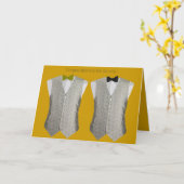 2つのルームズゲイウェディングデイカード カード (黄色い花)