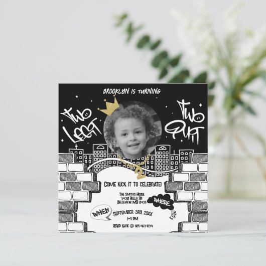 2つのレギットやめから2番目の誕生日招待状 招待状 (スタンド正面)