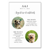 2つのレシピと写真結婚の署名ドリンクのメニュー テーブルナンバー (裏面)