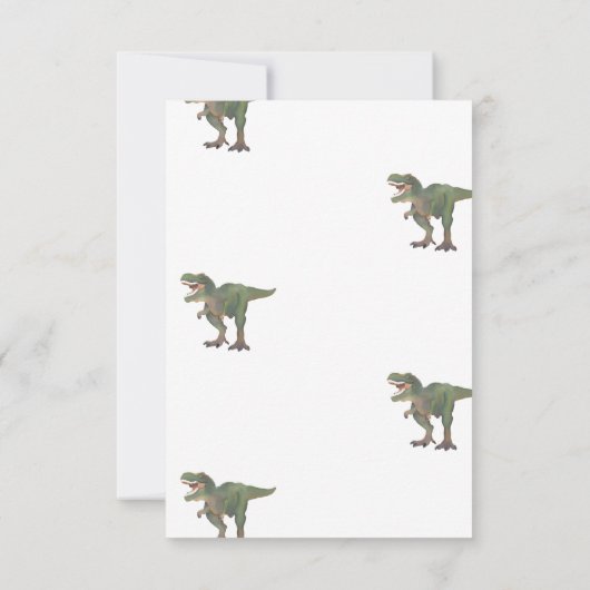 2つのレックストレックス恐竜誕生日招待状2年 招待状 (裏面)