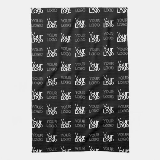 2つのロゴまたはイメージの繰り返しパターン キッチンタオル (縦)