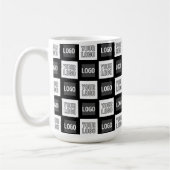 2つのロゴまたはイメージの繰り返しパターン コーヒーマグカップ (左)