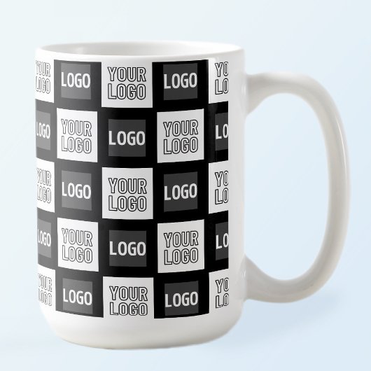 2つのロゴまたはイメージの繰り返しパターン コーヒーマグカップ