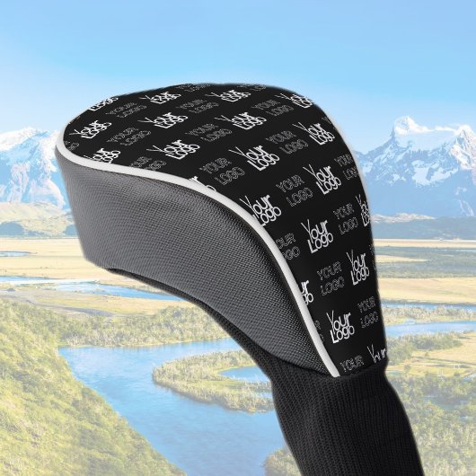 2つのロゴまたはイメージの繰り返しパターン ゴルフヘッドカバー