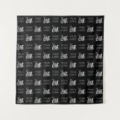 2つのロゴまたはイメージの繰り返しパターン タペストリー (正面)