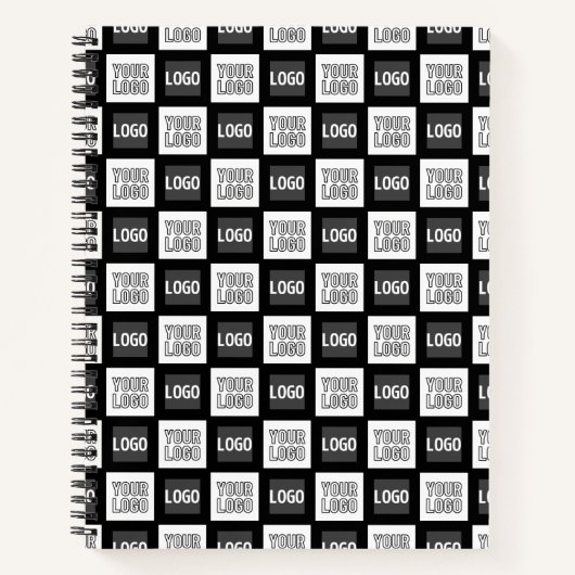 2つのロゴまたはイメージの繰り返しパターン ノートブック (正面)