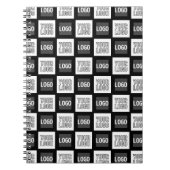 2つのロゴまたはイメージの繰り返しパターン ノートブック (正面)