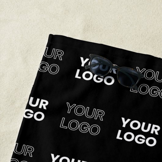 2つのロゴまたはイメージの繰り返しパターン ビーチタオル (インサイチュ)