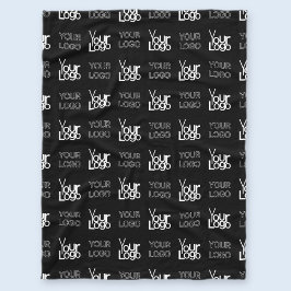 2つのロゴまたはイメージの繰り返しパターン フリースブランケット