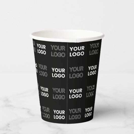 2つのロゴまたはイメージの繰り返しパターン 紙コップ (右)