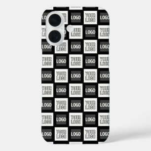 2つのロゴまたはイメージの繰り返しパターン iPhone 16ケース