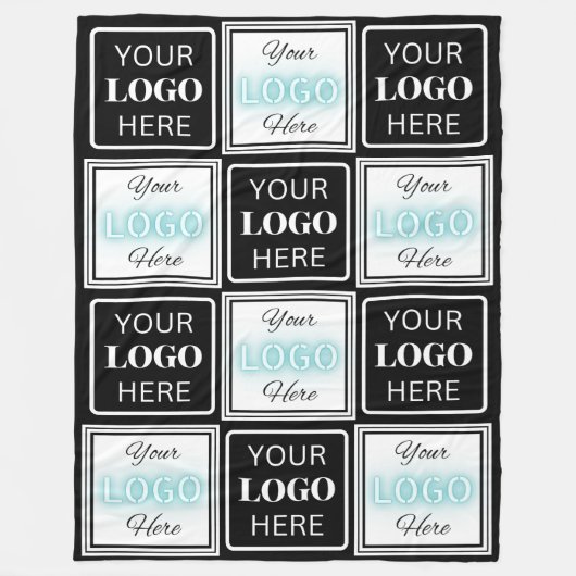 2つのロゴイベントホワイトシンプル背景 フリースブランケット (正面)