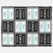 2つのロゴイベントホワイトシンプル背景 フリースブランケット (正面(横))