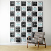 2つのロゴイベントホワイトスクエアシンプル タペストリー (インサイチュ)