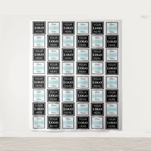 2つのロゴイベントホワイトスクエアシンプル タペストリー (正面)