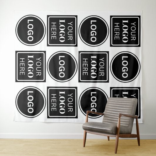 2つのロゴエレガントのビジネスシンプルロゴの背景 タペストリー (インサイチュ(横))