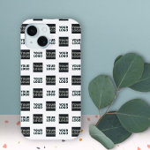 2つのロゴシンプルな繰り返しロゴ | 白 iPhone 15ケース