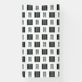 2つのロゴ シンプル リピート ロゴ | 白 横断幕 (縦)