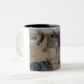 2つのロバ（イサク・イスラエル人） ツートーンマグカップ (正面左)