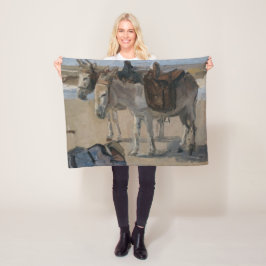 2つのロバ（イサク・イスラエル人） フリースブランケット