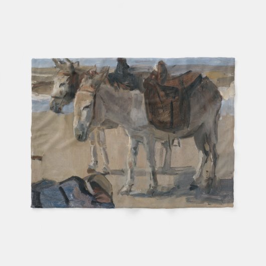 2つのロバ(イサク・イスラエル人) フリースブランケット (正面(横))