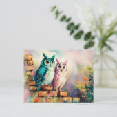 2つのワイズフール水の色AIアート ポストカード (スタンド正面)