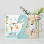 2つのワイルドボホトライバルフェザーズボーイ第2誕生日 招待状 (スタンド正面)