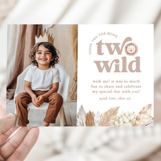 2つのワイルドランドスケープの写真サンキューカード 招待状