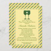 2つのワイングラスのブライダルシャワー招待 招待状 (正面/裏面)