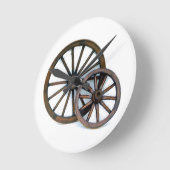 2つのワゴンホイール ラウンド壁時計 (傾斜)