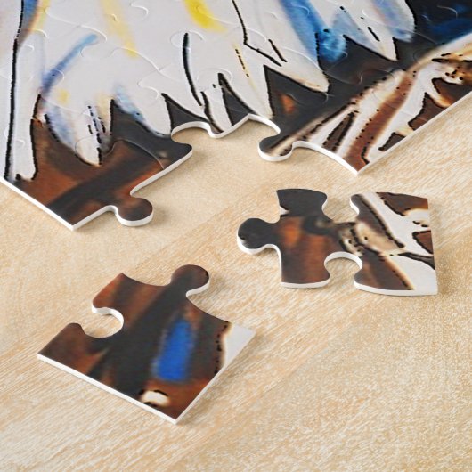 2つのワシの話 – 米国国旗とハゲのワシ ジグソーパズル (側面)