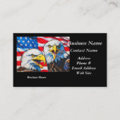 2つのワシの話 – 米国国旗とハゲのワシ 名刺 (正面)