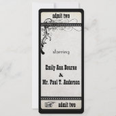 2つのヴィンテージショビル結婚の招待を認める 招待状 (裏面)