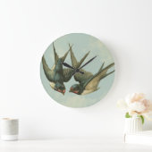 2つのヴィンテージスワロー ラージ壁時計 (ホーム)