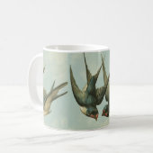 2つのヴィンテージツバメ コーヒーマグカップ (正面左)