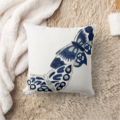 2つのヴィンテージブルー蝶 クッション (ブランケット)