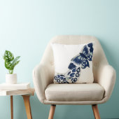 2つのヴィンテージブルー蝶 クッション (椅子)