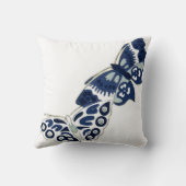 2つのヴィンテージブルー蝶 クッション (裏面)